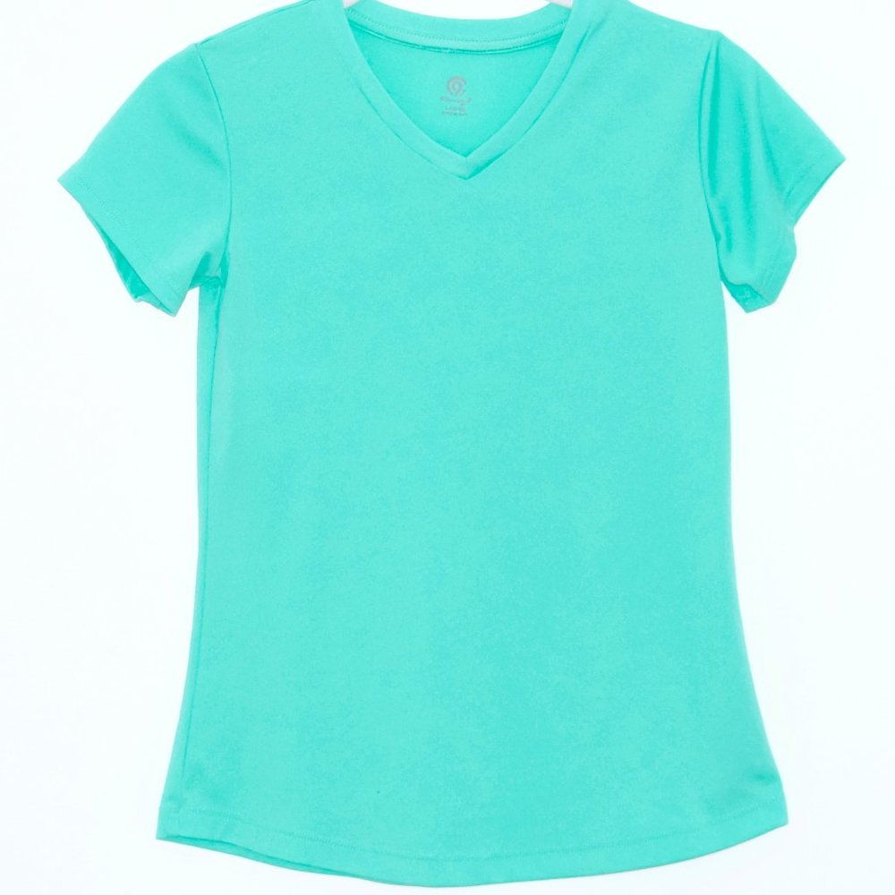 C9 by Champion Mint Green Performance Wear V-Neck T-Shirt Large (10-12)